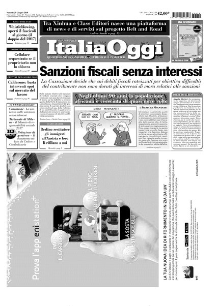 Italia oggi : quotidiano di economia finanza e politica